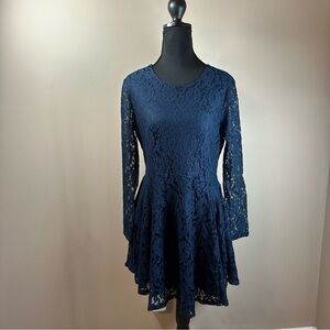 Elegant Navy Lace‎ Dress